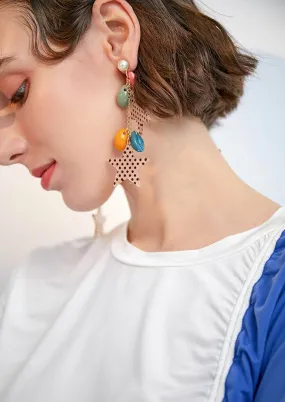 Acrylic Star Drop Statement Earrings