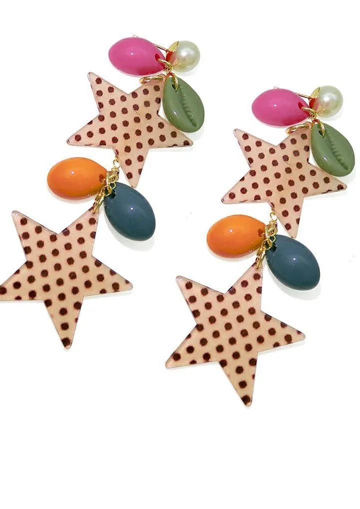 Acrylic Star Drop Statement Earrings