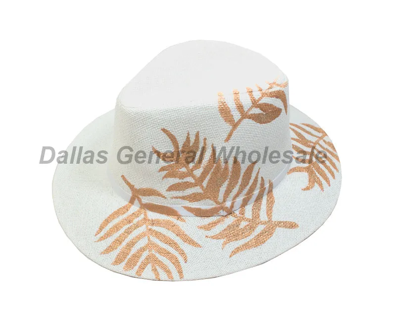 Adults Fern Leave Straw Dress Hats Wholesale