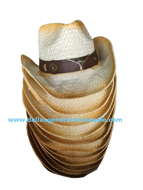 Adults Longhorn Straw Cowboy Hats Wholesale