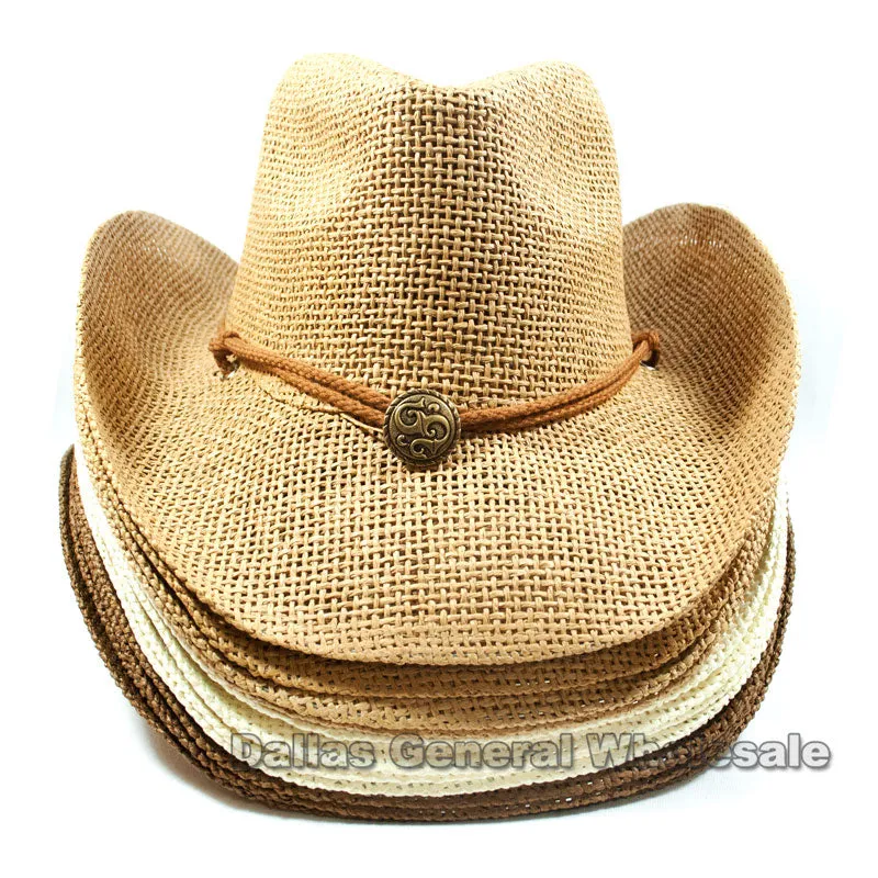 Adults Vented Straw Cowboy Hats Wholesale