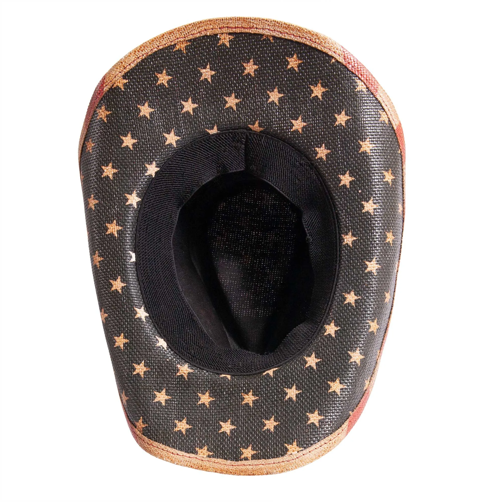 Americana - Straw Cowboy Hat: Red, White & Blue - S/M