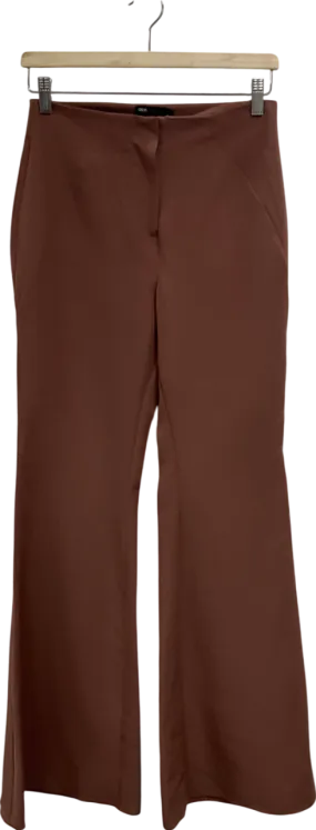 ASOS Brown Satin Flared Trousers UK 8