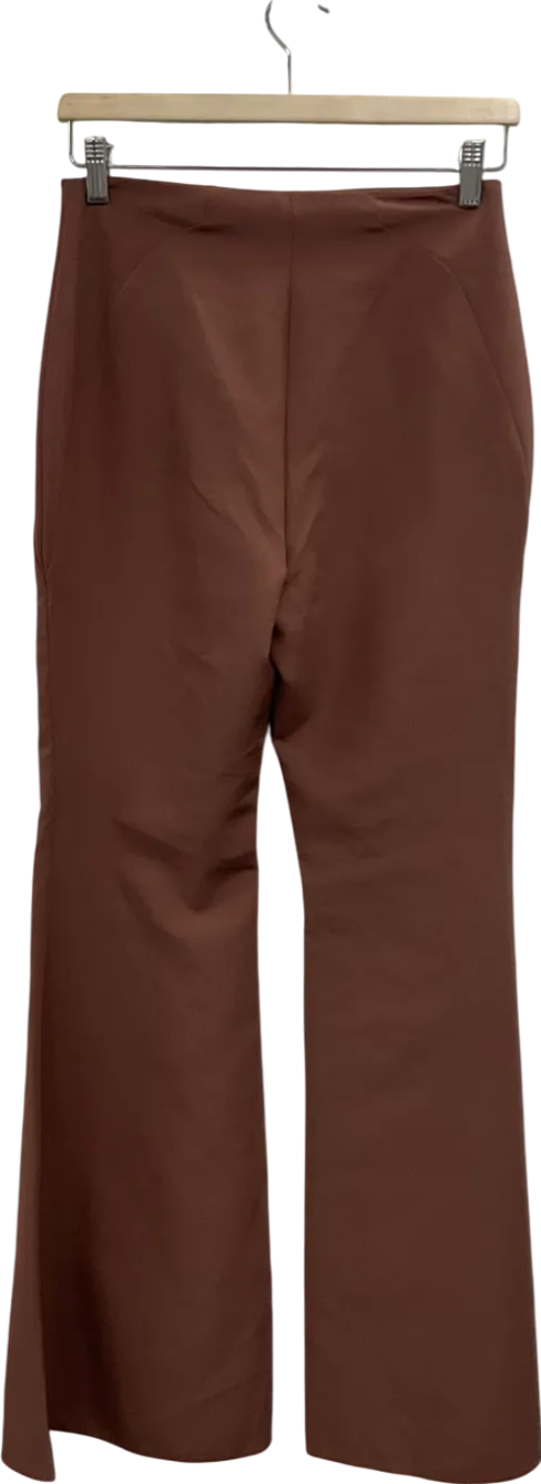 ASOS Brown Satin Flared Trousers UK 8