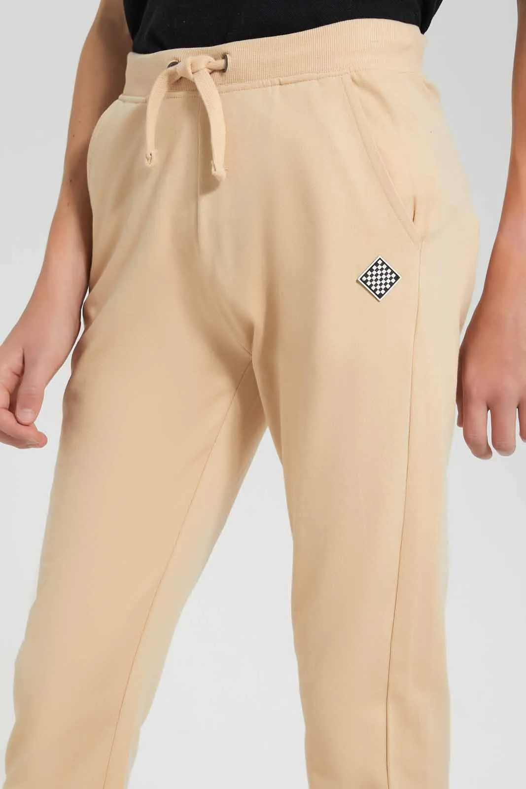 Beige Pique Active Pant