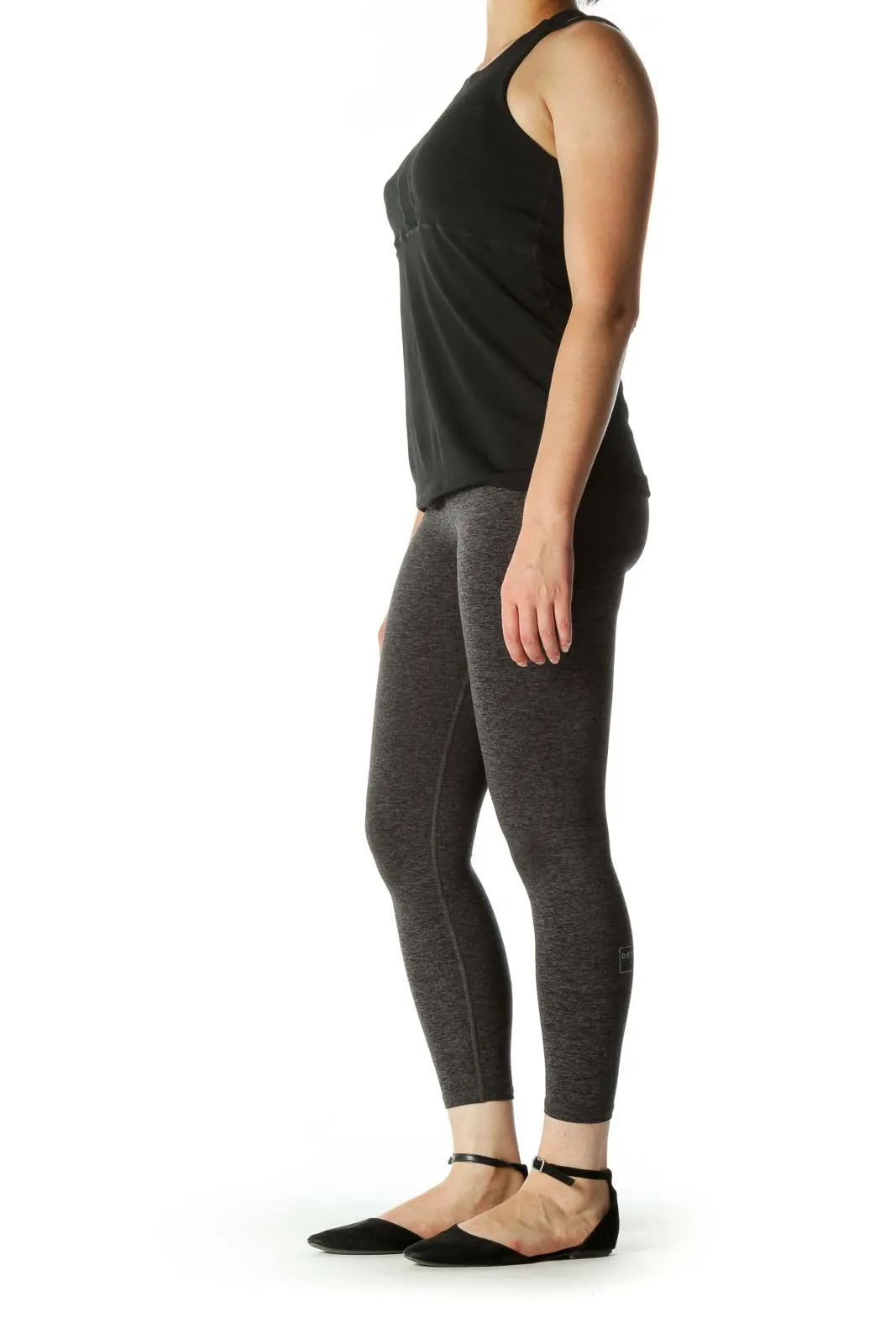 Black Back Cut-Out Stretch Active Top