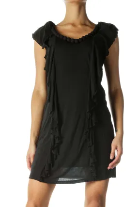 Black Flowy Dress with Bead Detail