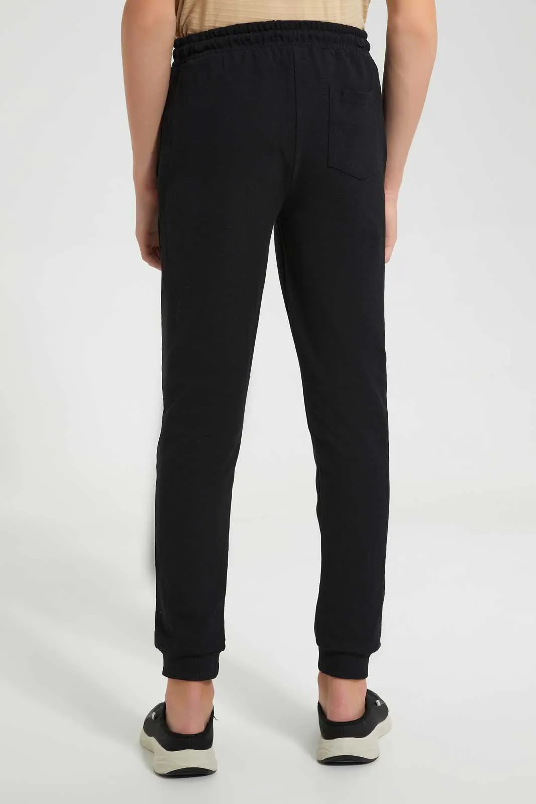 Black Pique Active Pants