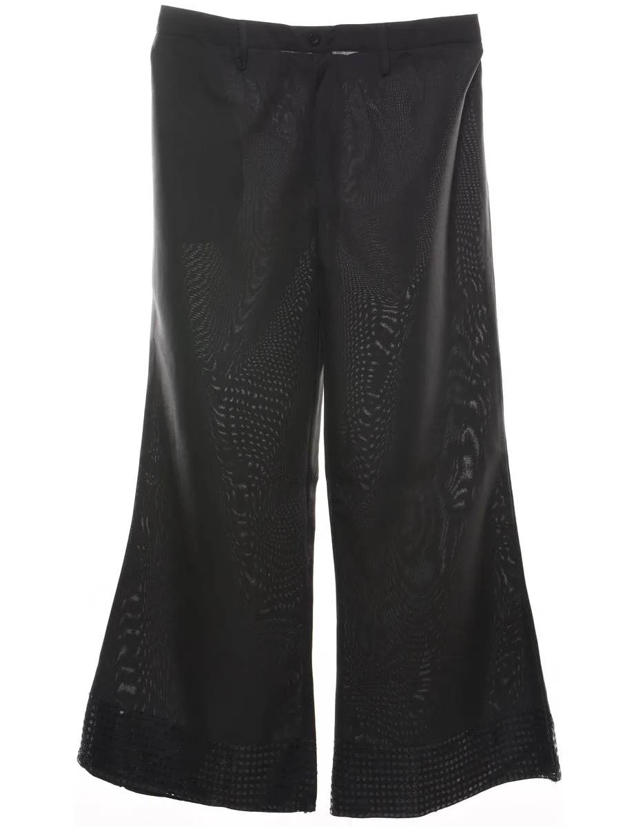 Black Sheer Flared Trousers - W37 L33