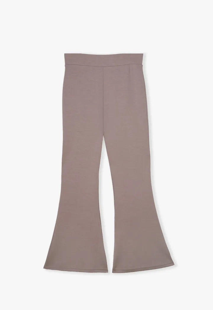 Choice Flare Hem Trousers Brown