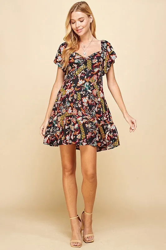 CORINE FLORAL MINI DRESS