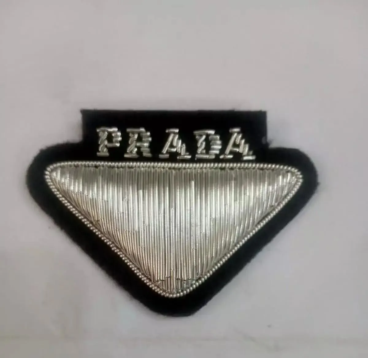 Custom Made Premium Quality Handmade Embroidery Prada Triangle Patch