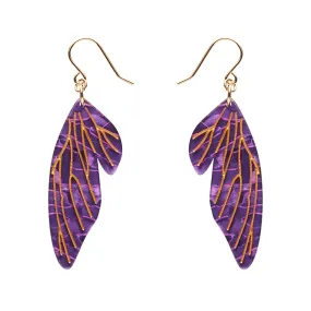 Erstwilder - Fairy Wings Drop Earrings in Purple