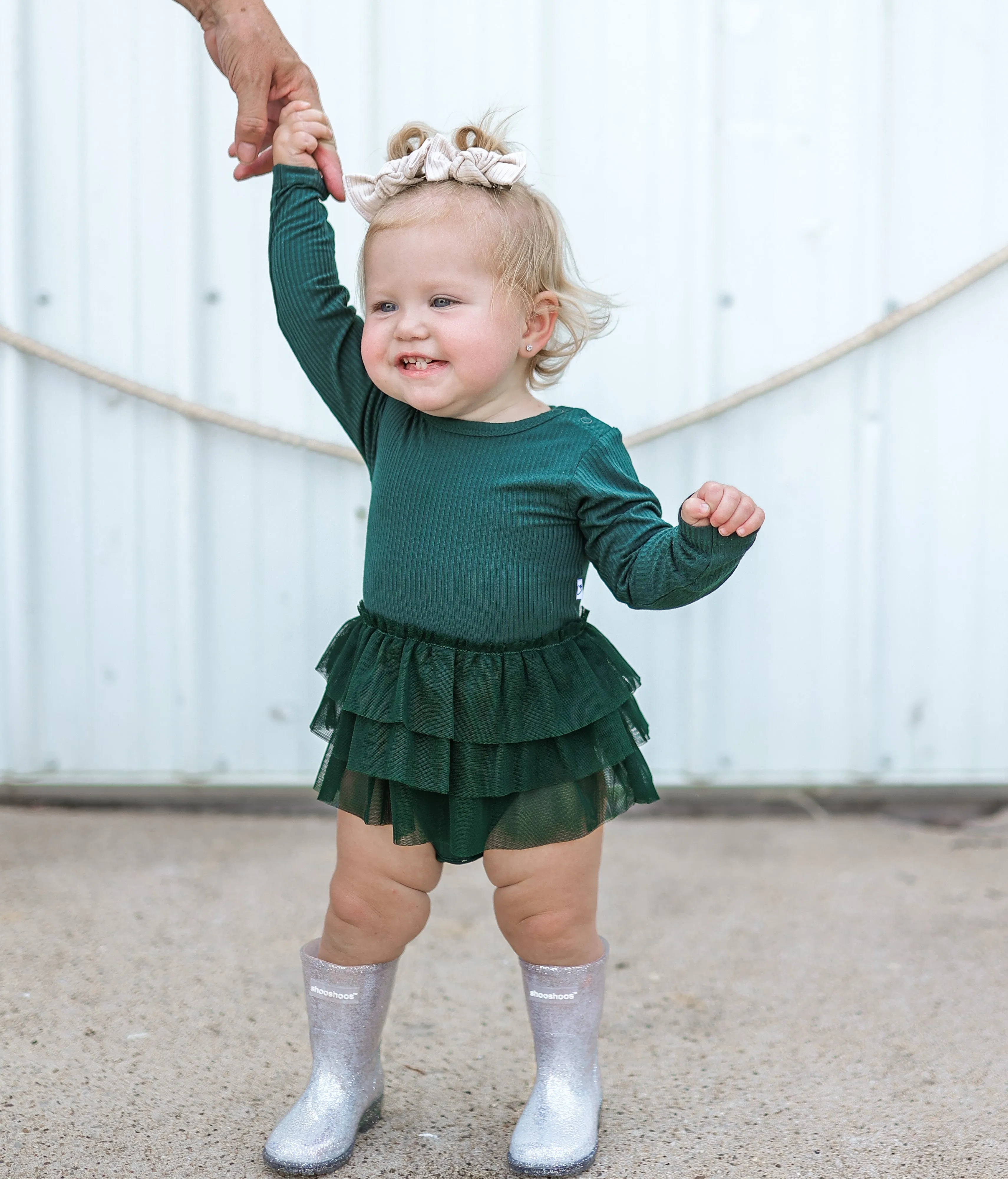 EVERGREEN RIB DREAM TUTU BODYSUIT DRESS