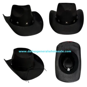 Fashion Black Cowboy Hats Wholesale