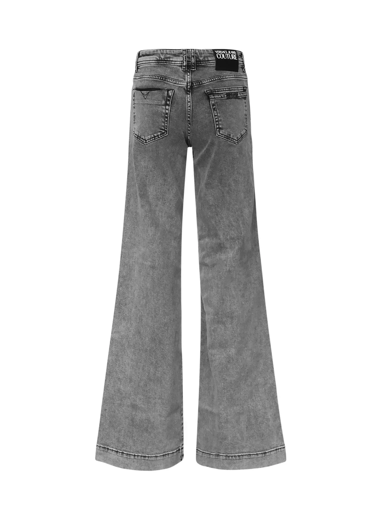 Flared Grey Denim Jeans for Women