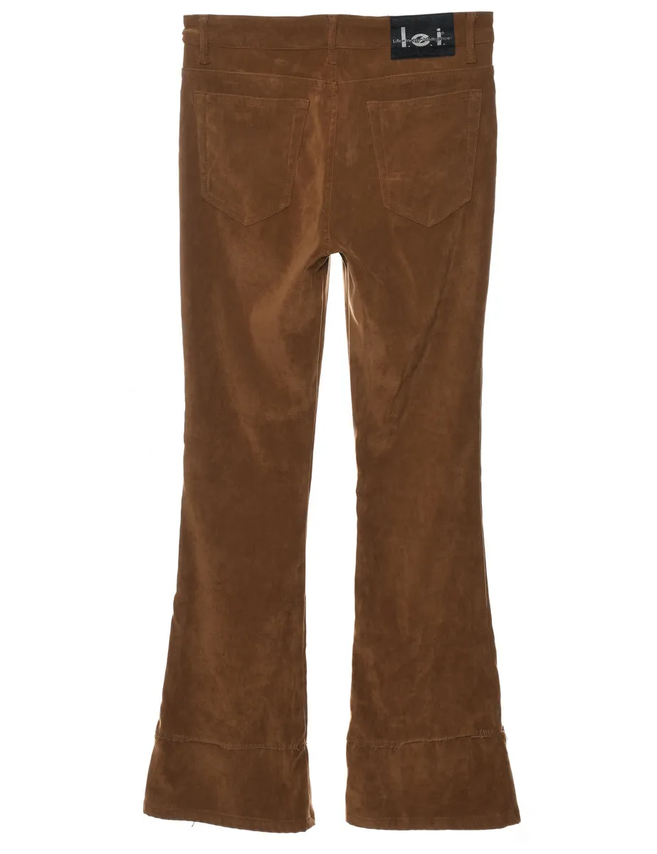 Flared Leg Brown Trousers - W28 L32