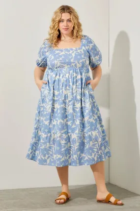 Floral Poplin Tiered Midi Dress