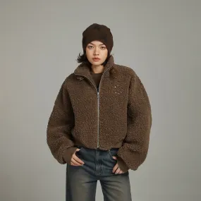 Fluffy High Neck Jacket