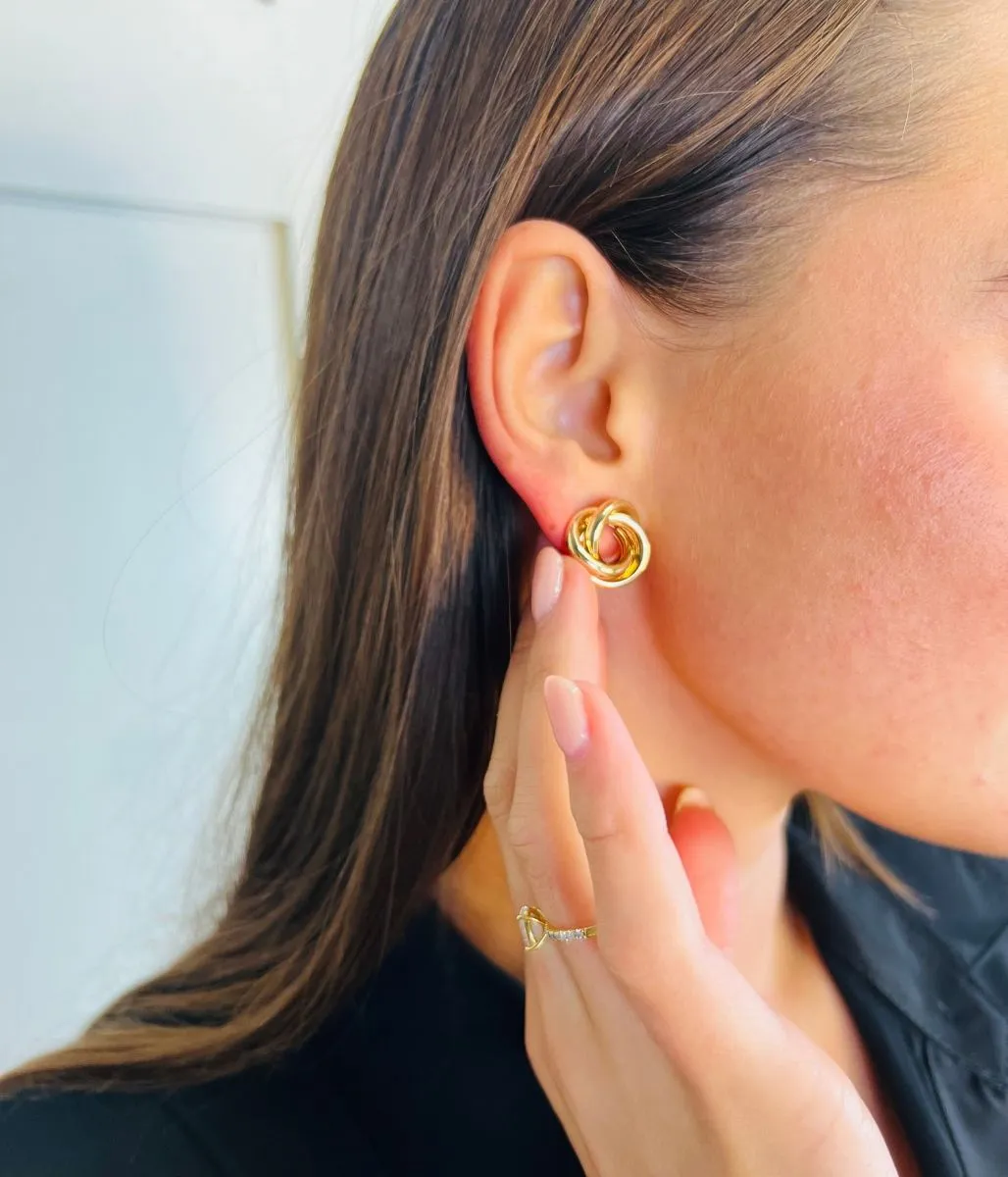 Gold Statement Knot Earrings