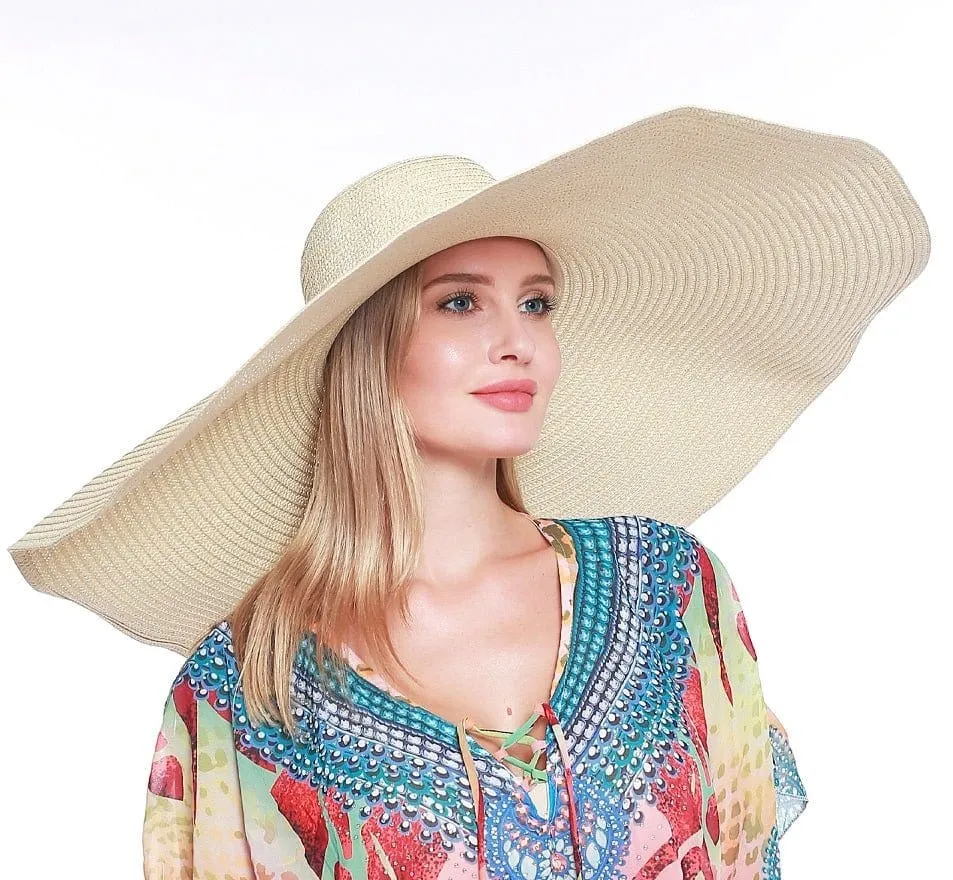 H3061 Super Wide Brim Straw Beach Summer Sun Hat