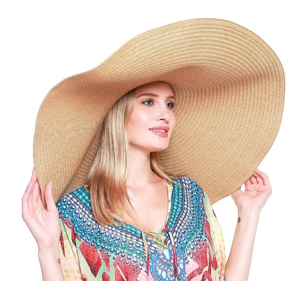 H3061 Super Wide Brim Straw Beach Summer Sun Hat