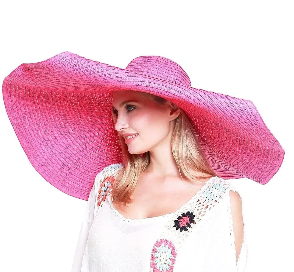 H3061 Super Wide Brim Straw Beach Summer Sun Hat