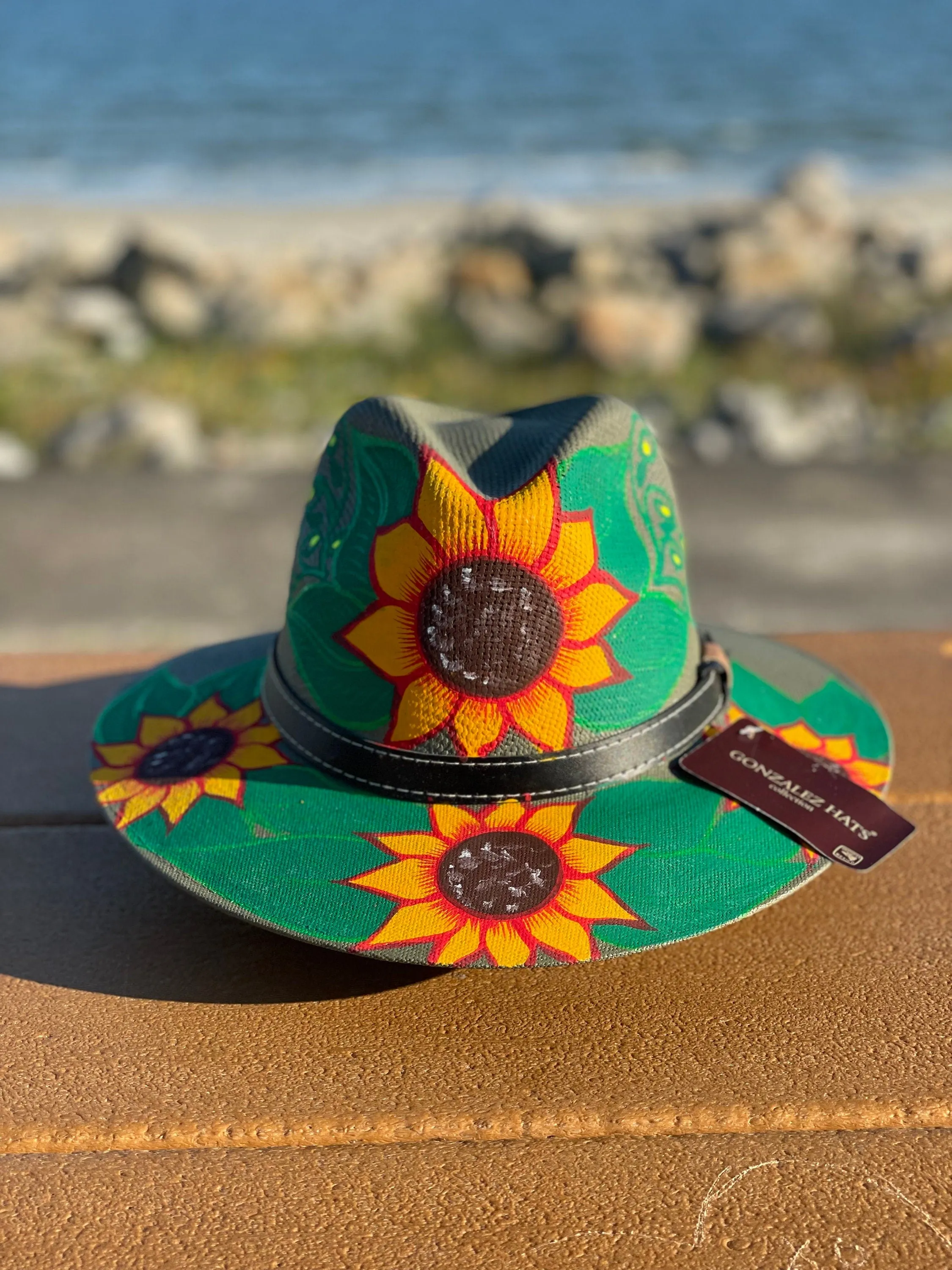 Hand Painted Hat, Painted Straw Hat, Straw Hat, Mexican Hat, Panama Hat, Summer Hat, Beach Hat, Men and Woman Hat Sun Flower hat