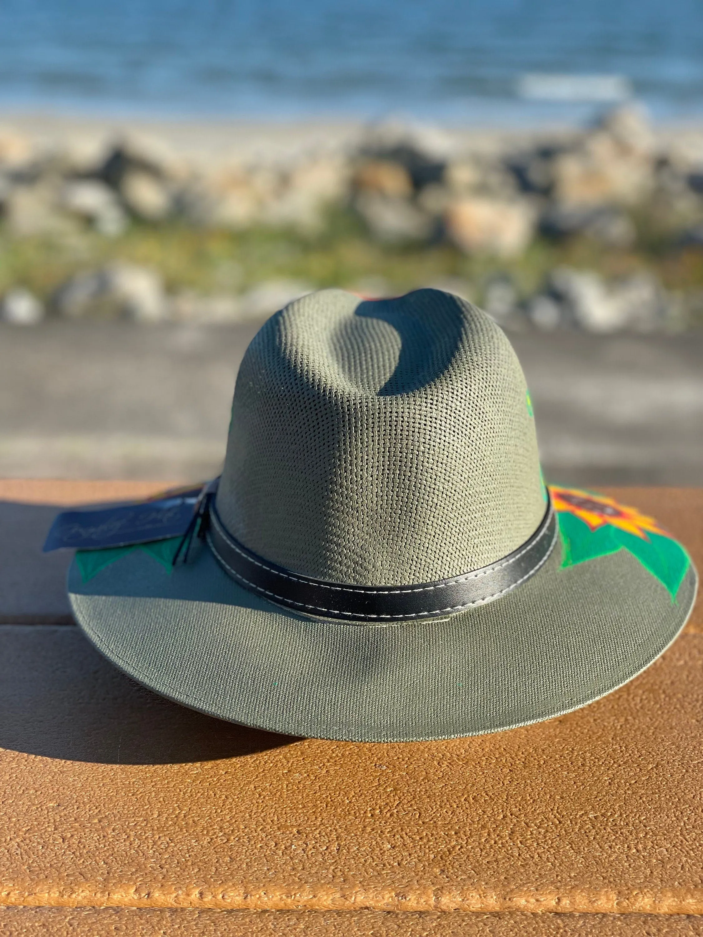 Hand Painted Hat, Painted Straw Hat, Straw Hat, Mexican Hat, Panama Hat, Summer Hat, Beach Hat, Men and Woman Hat Sun Flower hat