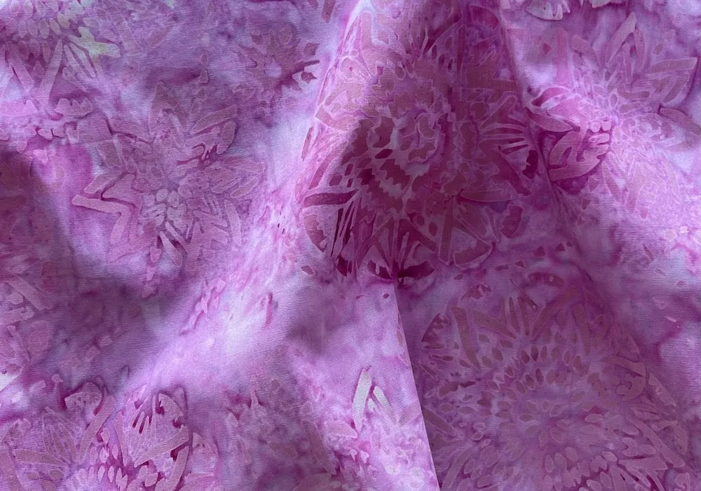 Heathered Amethyst Blossoms Cotton Batik (Made in Indonesia)