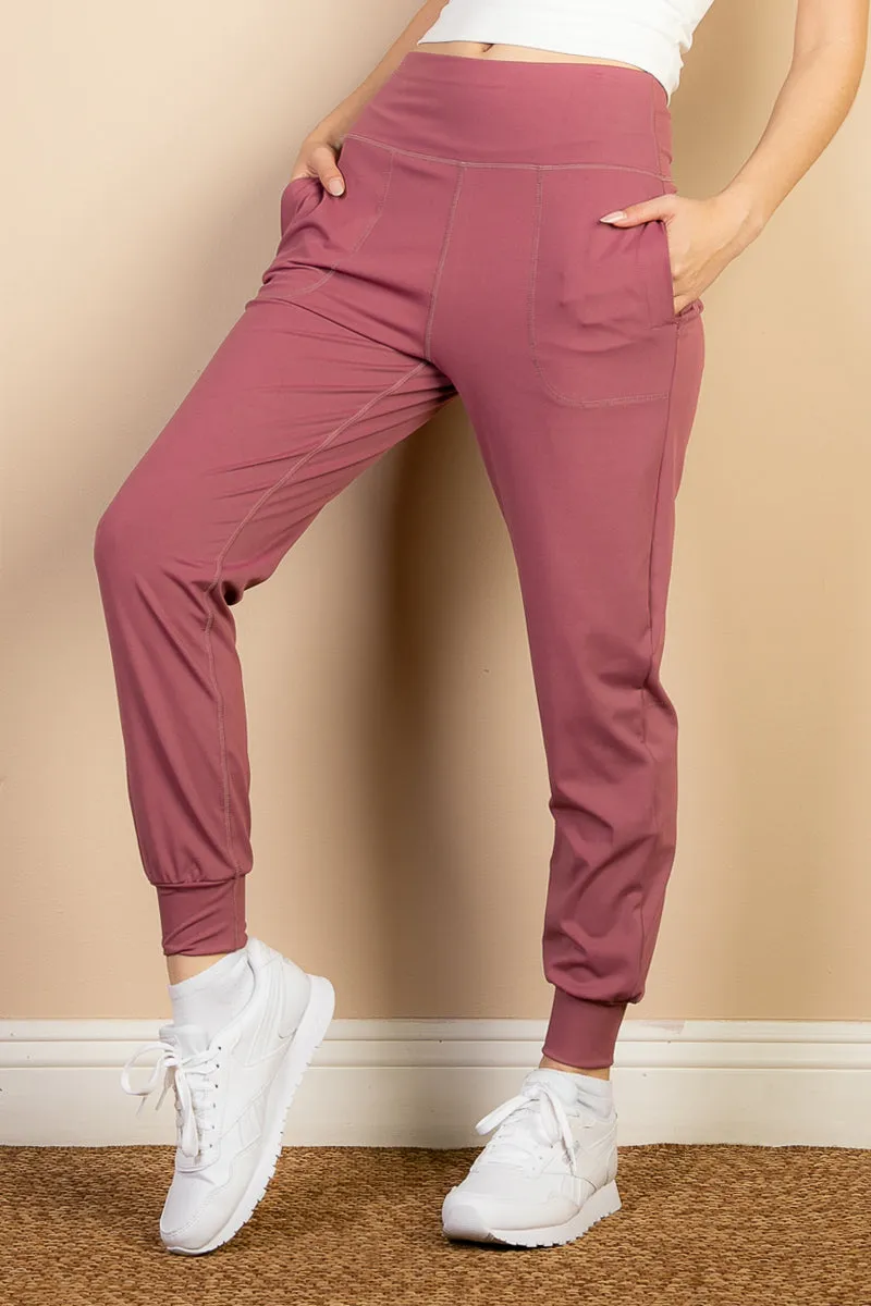 High Waisted Wide Waistband Joggers