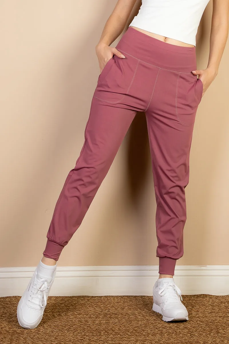 High Waisted Wide Waistband Joggers