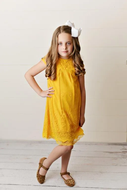 Lace Dress - Yellow