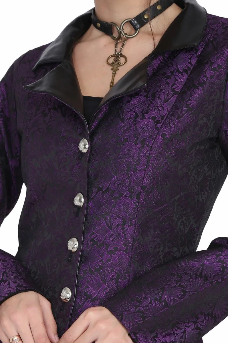 Ladies high low brocade jacket