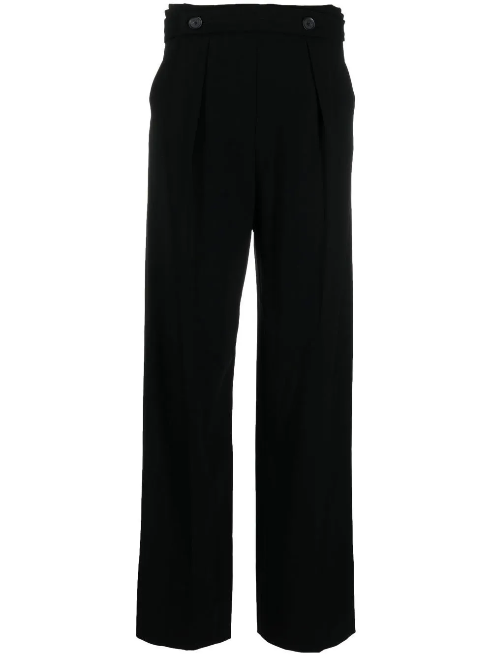 LIGHTWEIGHT WOOL STRAIGHT-LEG TROUSERS 001 BLK