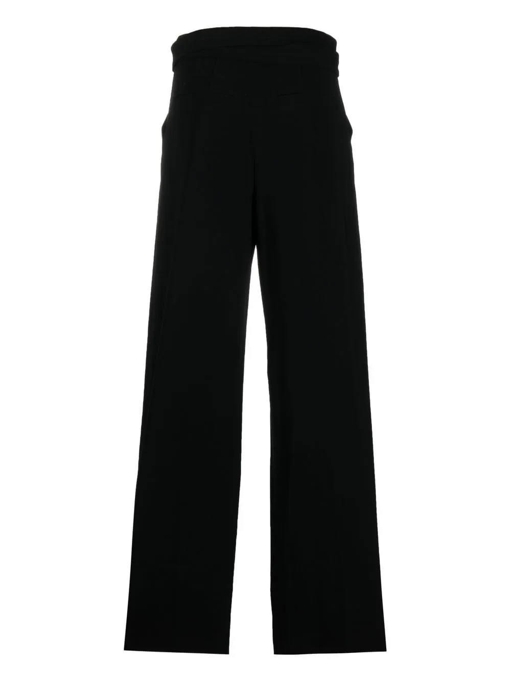 LIGHTWEIGHT WOOL STRAIGHT-LEG TROUSERS 001 BLK