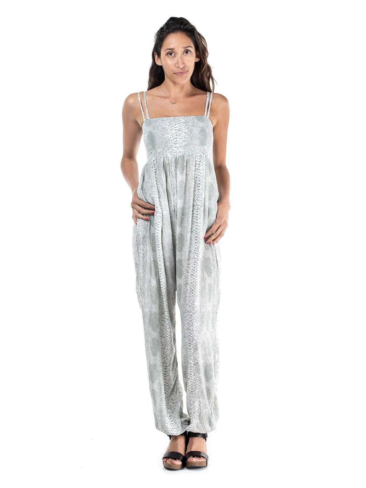 Long Printed Angel Jumpsuit