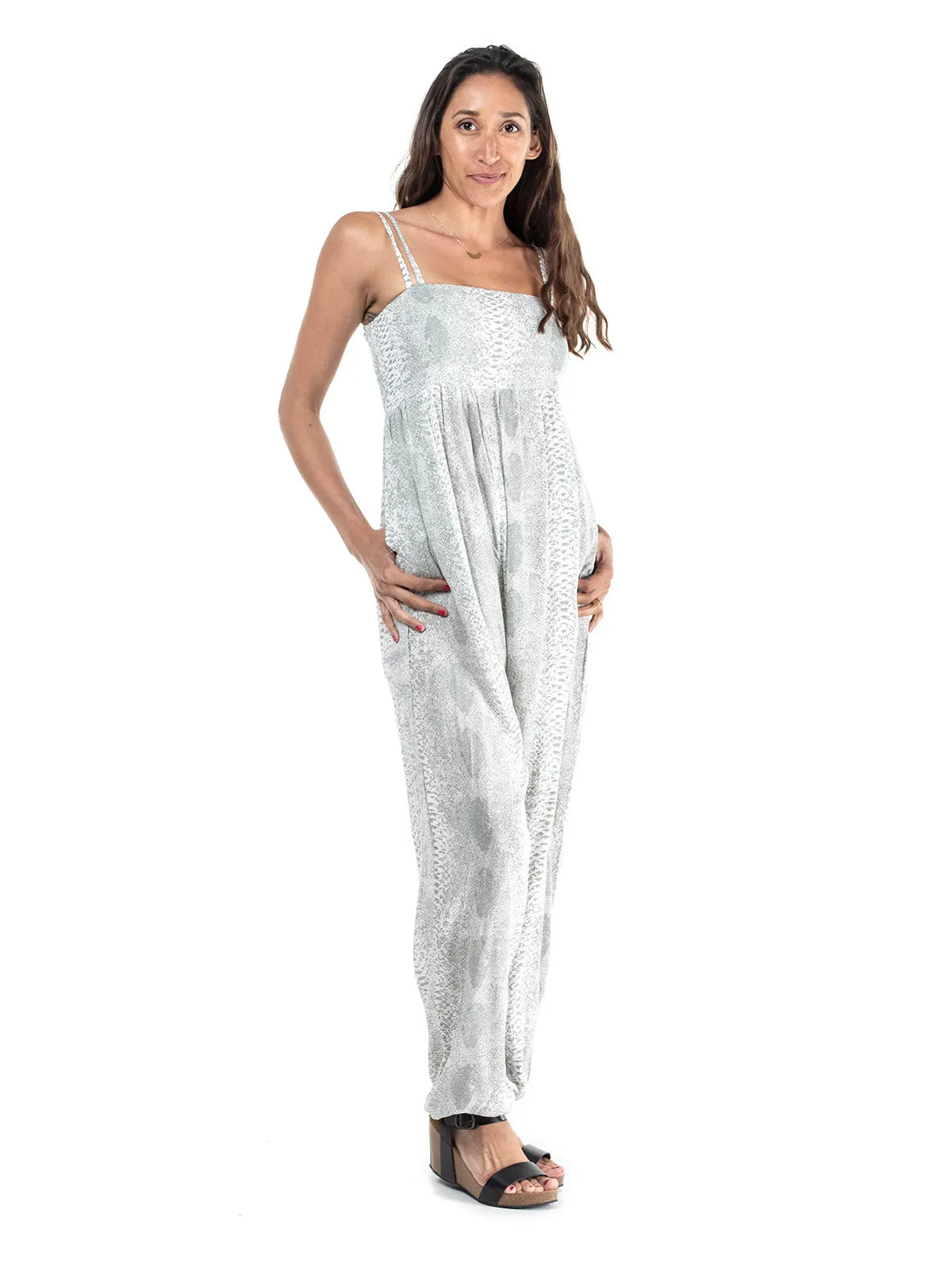 Long Printed Angel Jumpsuit