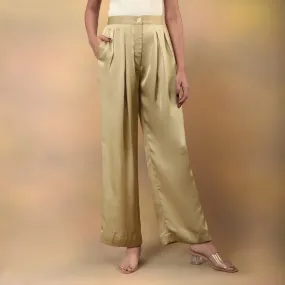 Metallic Gold Flared Trousers