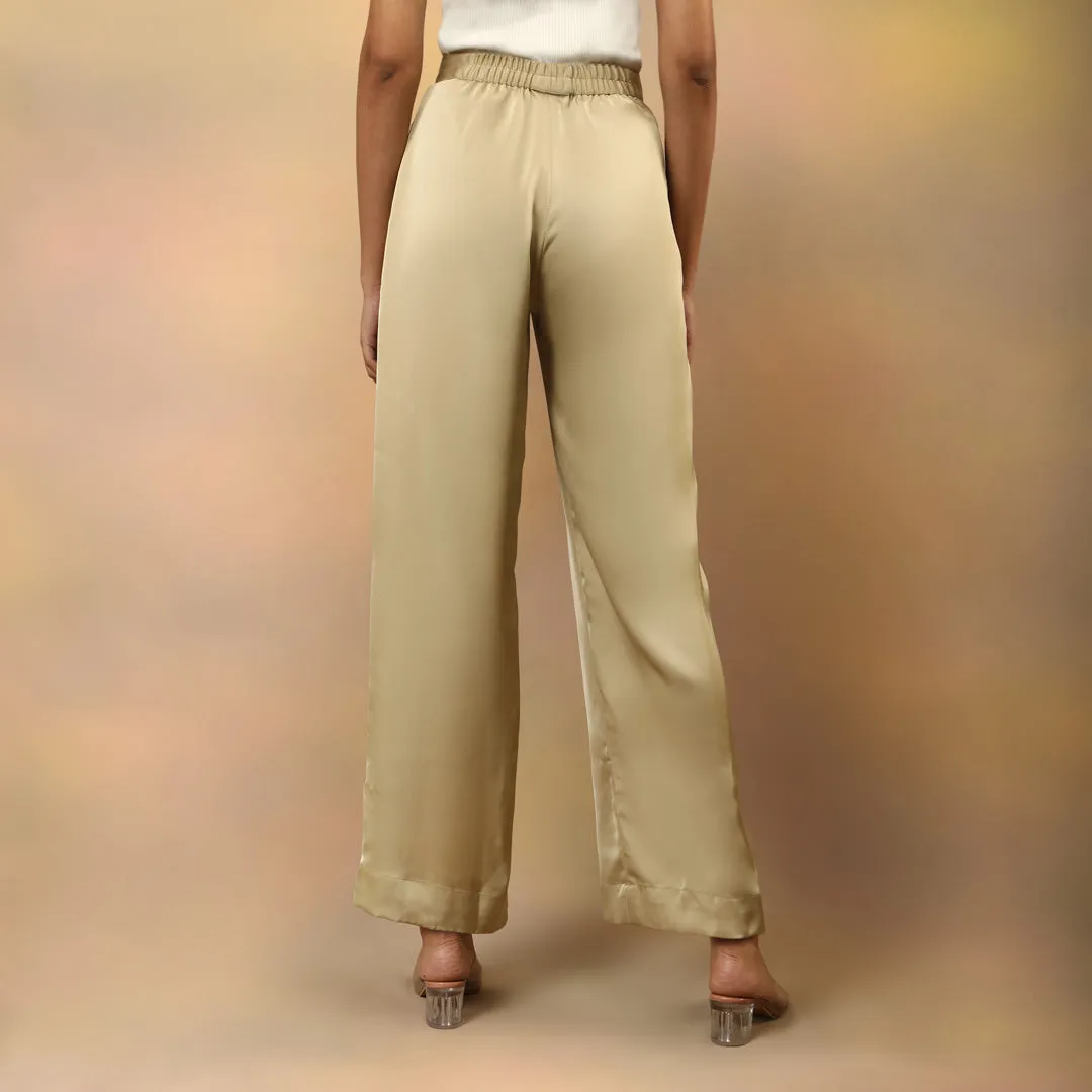 Metallic Gold Flared Trousers