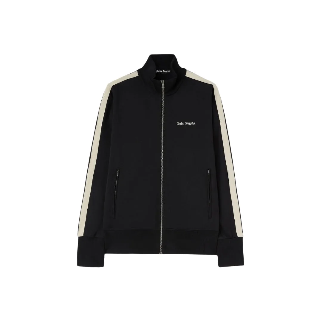 PALM ANGELS BLACK STRIPED TRACK JACKET BLACK