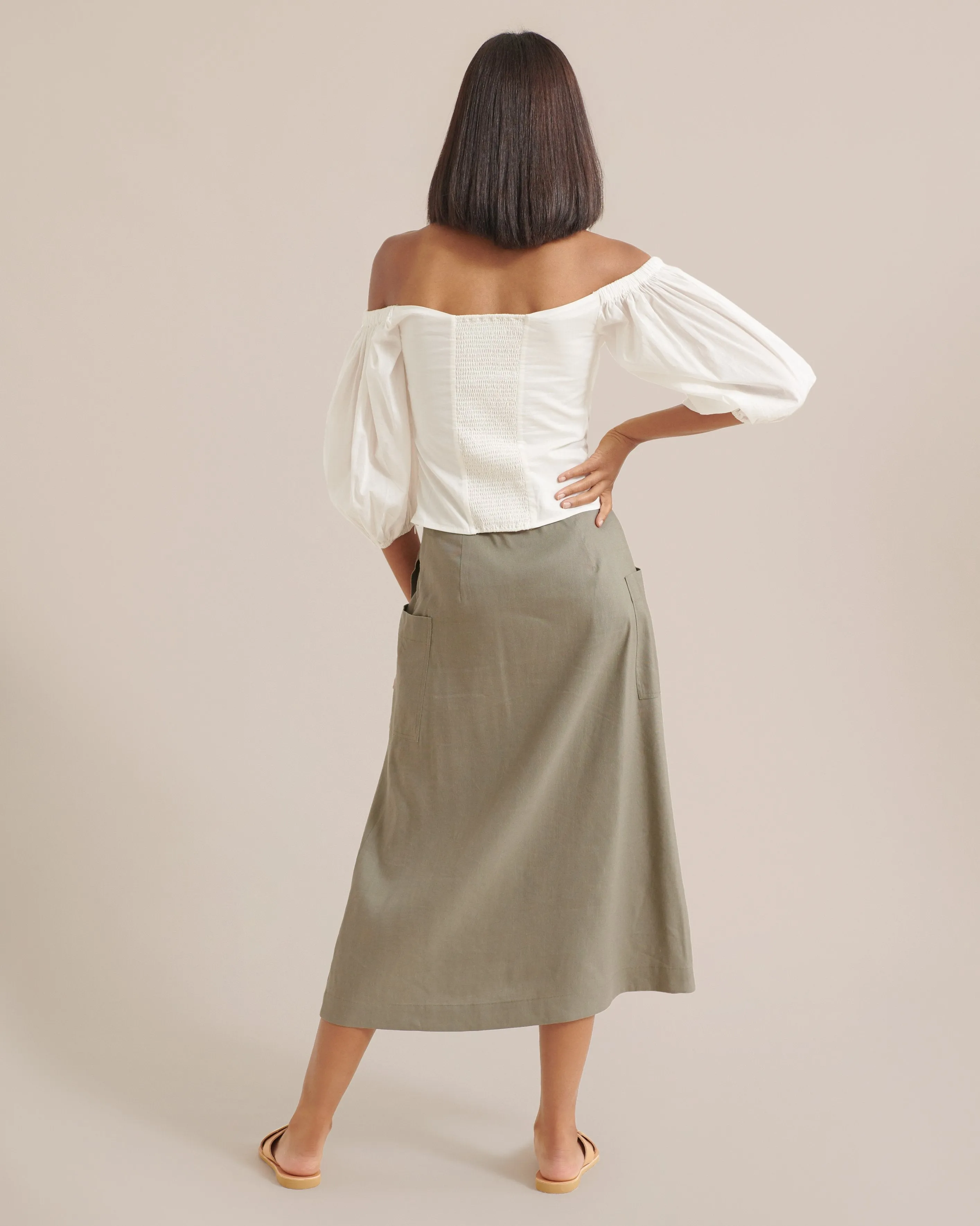 Penny Ruched Off-Shoulder Blouse