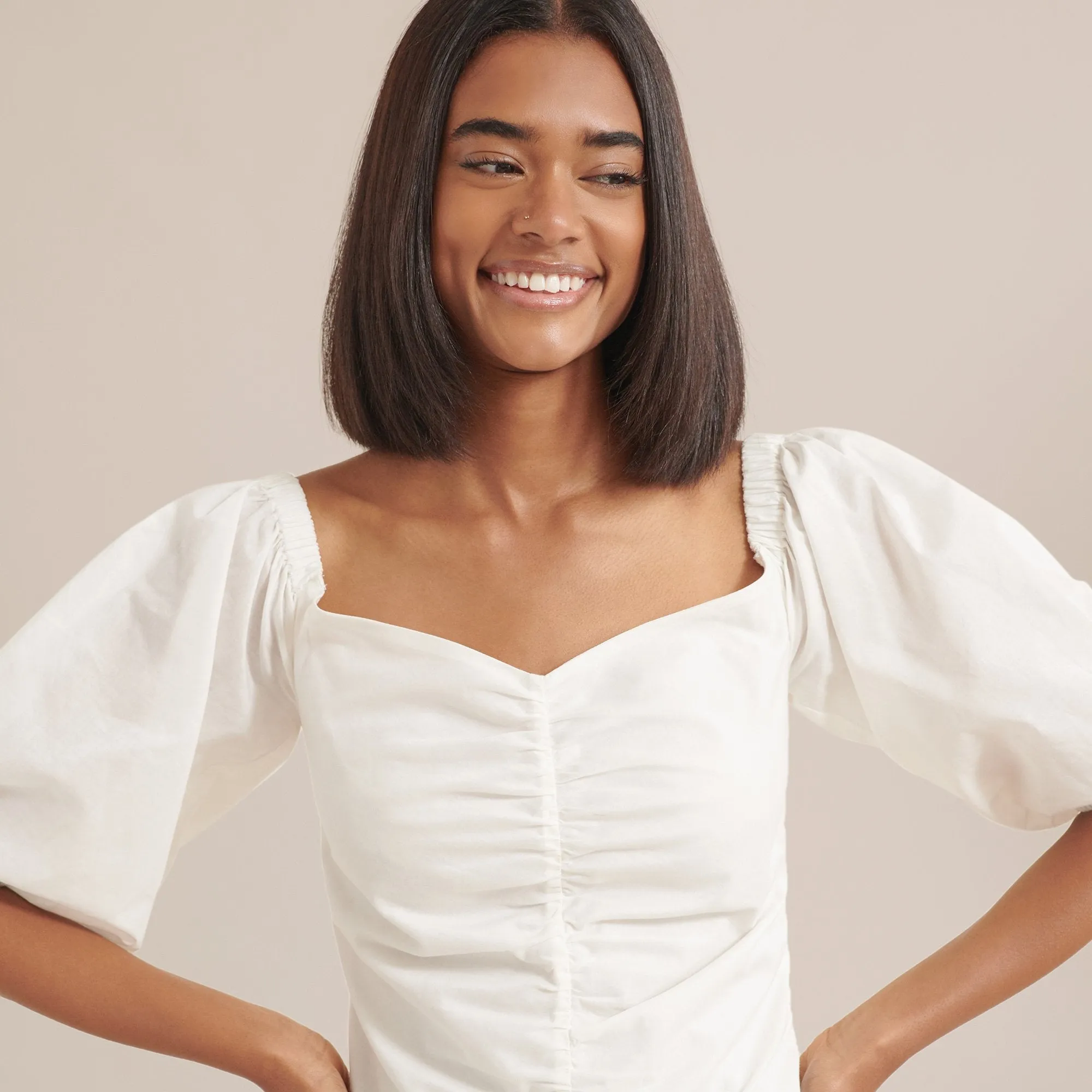 Penny Ruched Off-Shoulder Blouse