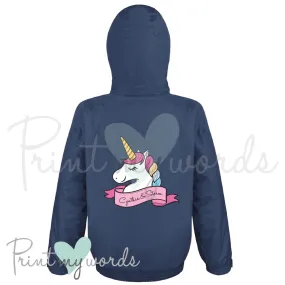 Personalised Waterproof Equestrian Jacket Coat Blouson - Unicorn Head