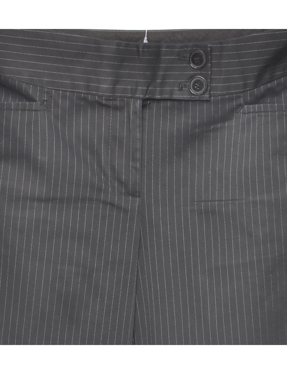 Pinstriped Black Trousers - W30 L32