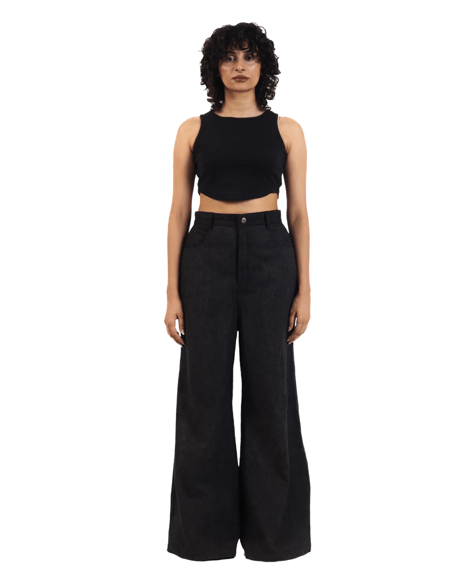 "Eclipse Elegance" Wide Flared Denim Trousers