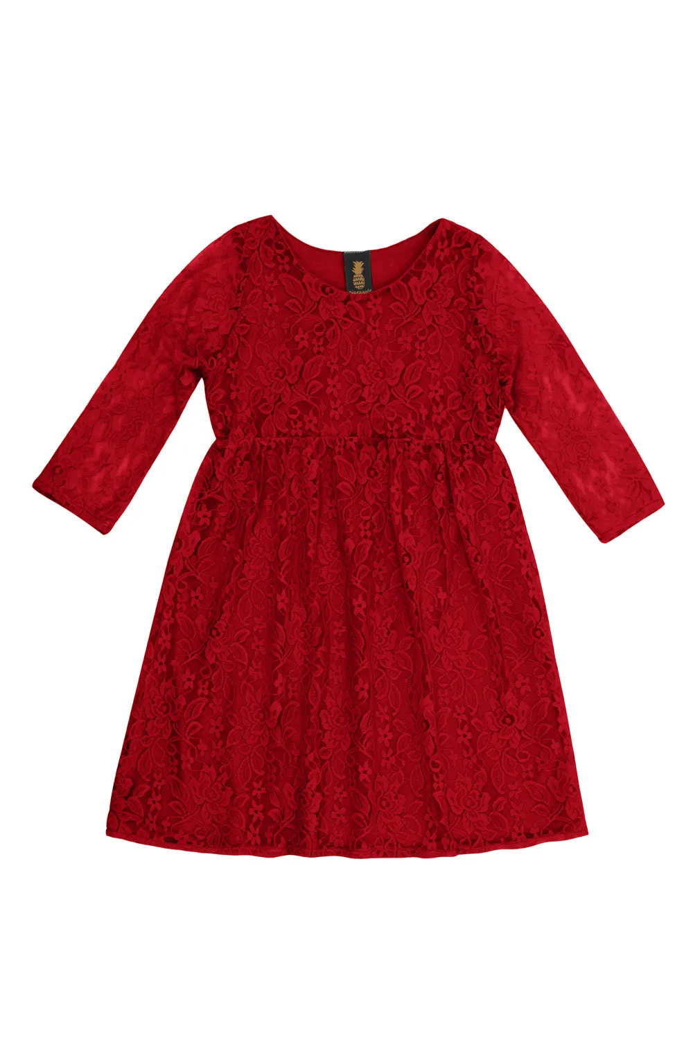 Red Maroon Lace Empire Waist Holiday Christmas Mommy & Me Dress