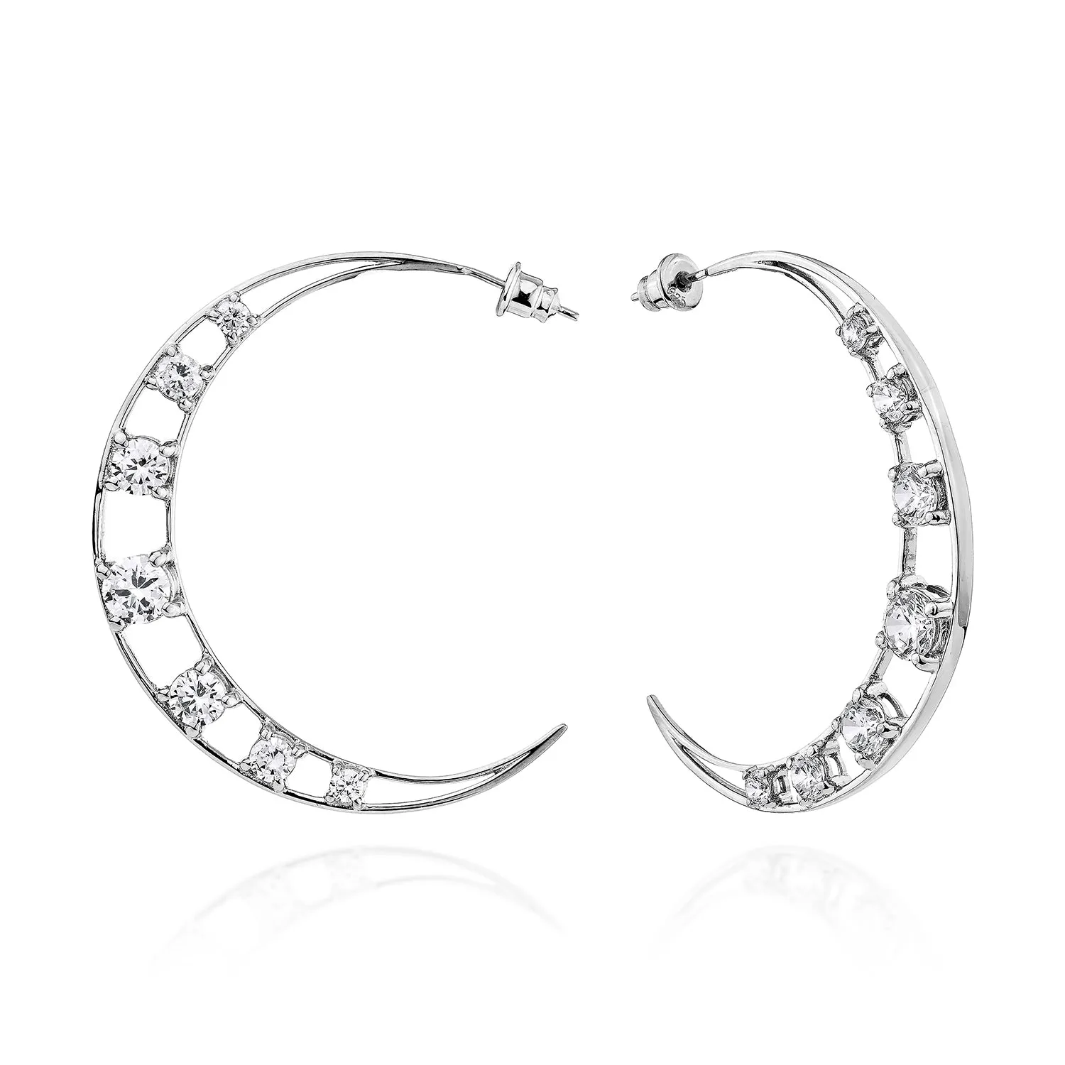 Selene Statement Hoops - Whitegold