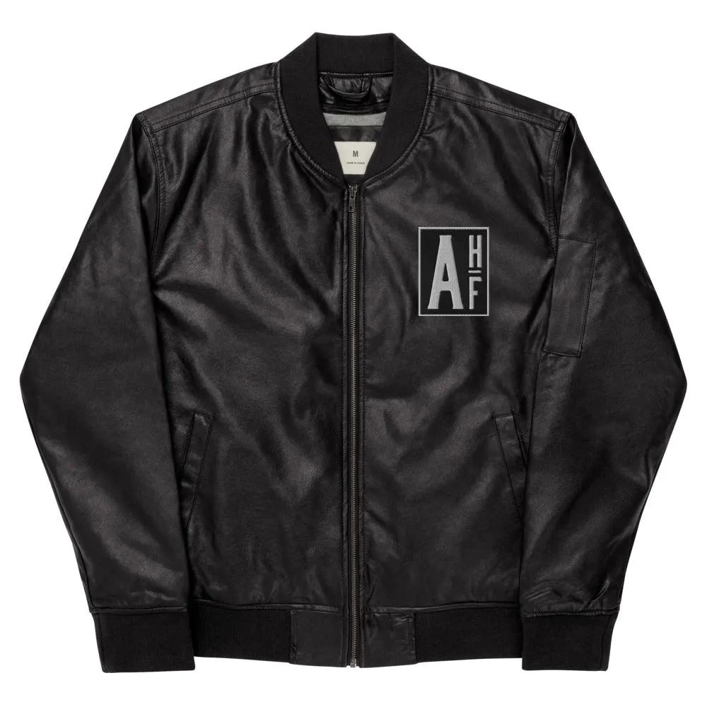 Street Style Leather Bomber Jacket Ascension High Fashion Logos