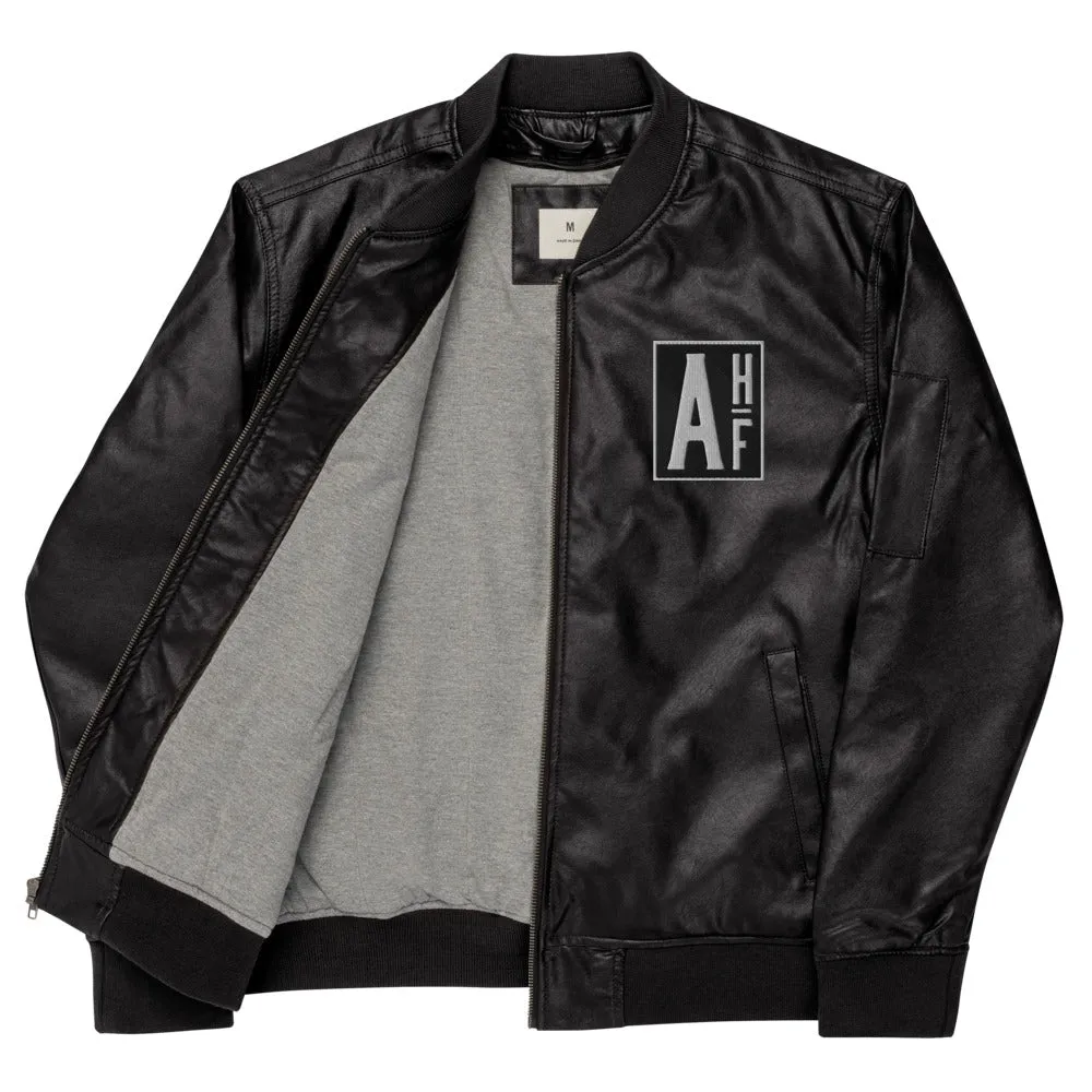 Street Style Leather Bomber Jacket Ascension High Fashion Logos